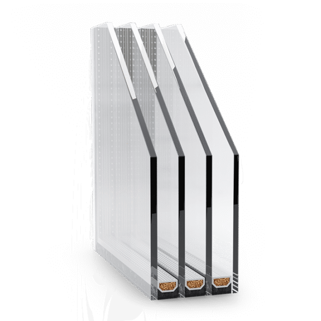 quadruple-pane-glazing-unit